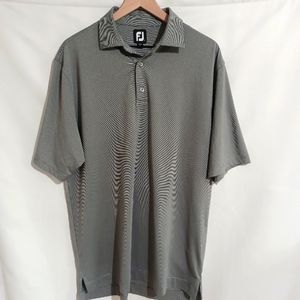 FootJoy Grey And Black Stripe Golf Polo